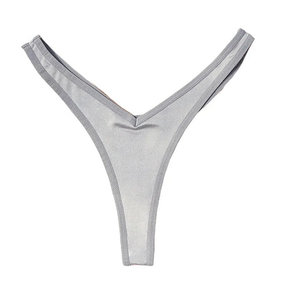 String de sport sexy taille V pour femme, couleur unie, respirant, confortable, entrejambe, taille basse, doux, sous-vêtement bikini