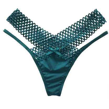 Culotte sexy pour femme, taille basse, ajourée, croisée, lingerie sexy, sous-vêtements confortables, string en soie glacée, tendance