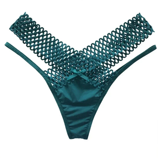 Culotte sexy pour femme, taille basse, ajourée, croisée, lingerie sexy, sous-vêtements confortables, string en soie glacée, tendance