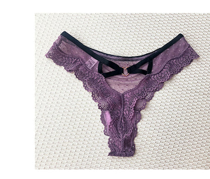 String en dentelle pour femme – String transparent taille basse