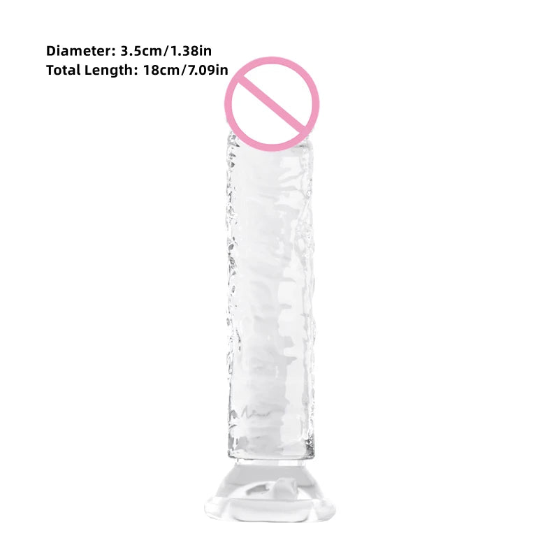 Gode réaliste en silicone – Jouet doux et réaliste avec base à ventouse