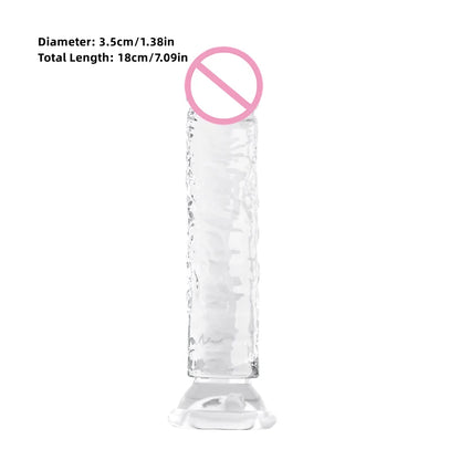 Gode réaliste en silicone – Jouet doux et réaliste avec base à ventouse