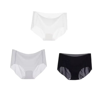 Lot de 3 strings transparents ultra-fins pour femme, sous-vêtements sexy sans couture, taille basse, couleur unie, séchage rapide
