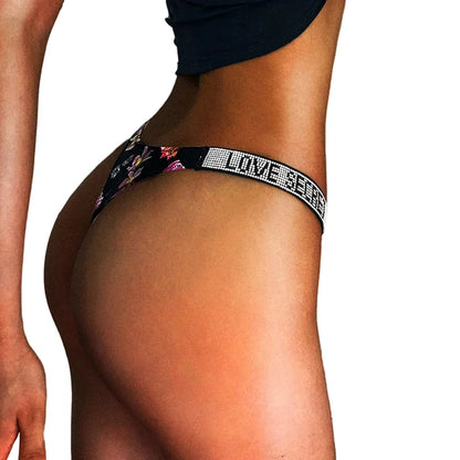 String strass pour femme – Culotte string taille basse