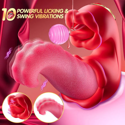 Vibromasseur à langue pivotante pour femme, outil de masturbation féminine, jouet sexuel, stimulateur de vibrations, gode rose, jouets sexuels pour 18 adultes