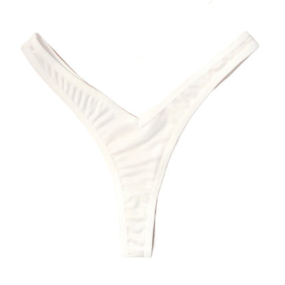 String de sport sexy taille V pour femme, couleur unie, respirant, confortable, entrejambe, taille basse, doux, sous-vêtement bikini