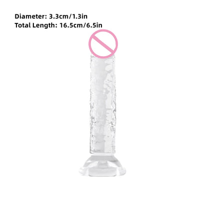 Gode réaliste en silicone – Jouet doux et réaliste avec base à ventouse