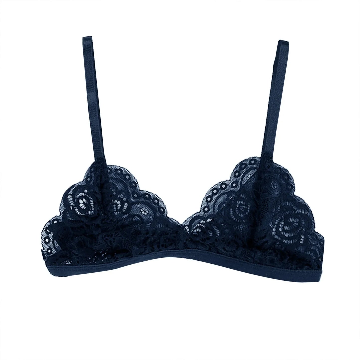 Bralette en dentelle ultra fine pour femme – Lingerie brodée florale