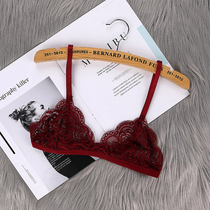 Bralette en dentelle ultra fine pour femme – Lingerie brodée florale