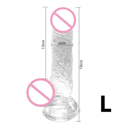 Gode réaliste en silicone – Jouet doux et réaliste avec base à ventouse