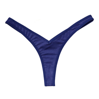 String de sport sexy taille V pour femme, couleur unie, respirant, confortable, entrejambe, taille basse, doux, sous-vêtement bikini