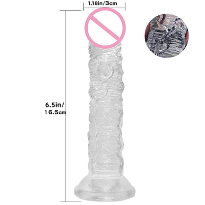 Gode réaliste en silicone – Jouet doux et réaliste avec base à ventouse