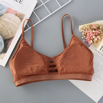 Soutien-gorge sans armatures à fines bretelles pour femme