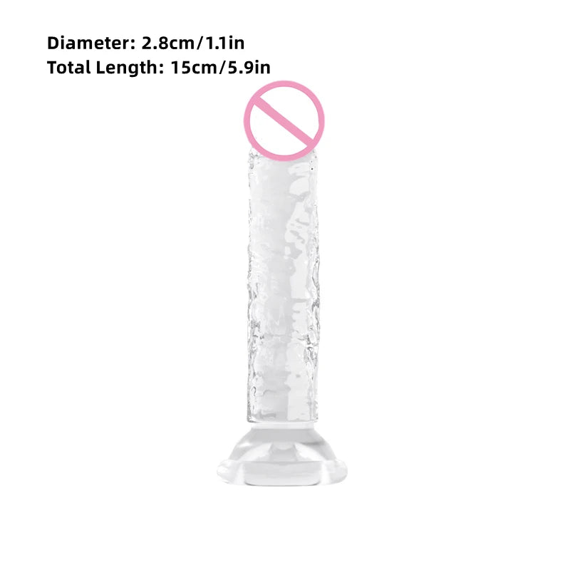 Gode réaliste en silicone – Jouet doux et réaliste avec base à ventouse