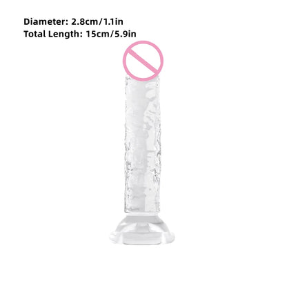 Gode réaliste en silicone – Jouet doux et réaliste avec base à ventouse