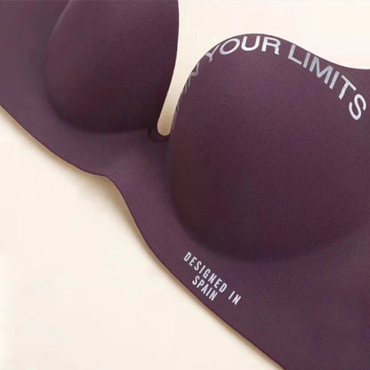 Brassière décolletée en V sans coutures pour femme – Imprimé lettres