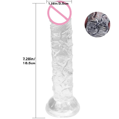 Gode réaliste en silicone – Jouet doux et réaliste avec base à ventouse