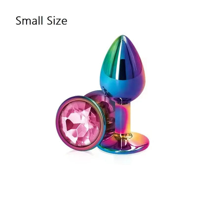 Ensemble de plugs anaux arc-en-ciel en or rose, petites, moyennes et grandes tailles, perles anales en métal, plug anal, bijoux, gode, jouet sexuel pour femme et homme