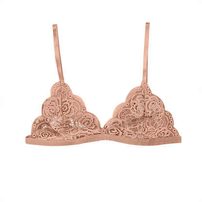 Bralette en dentelle ultra fine pour femme – Lingerie brodée florale