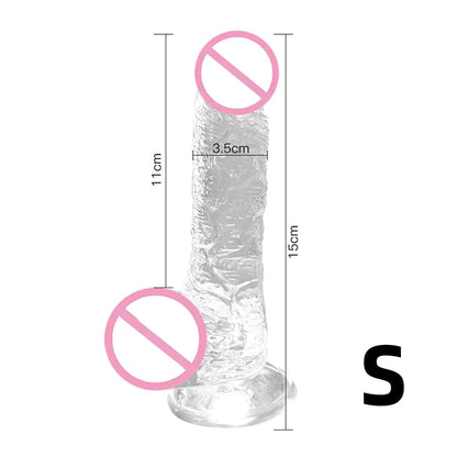 Gode réaliste en silicone – Jouet doux et réaliste avec base à ventouse