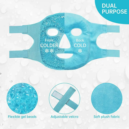 Masque visage et yeux aux perles de gel SPA – Thérapie par le chaud et le froid