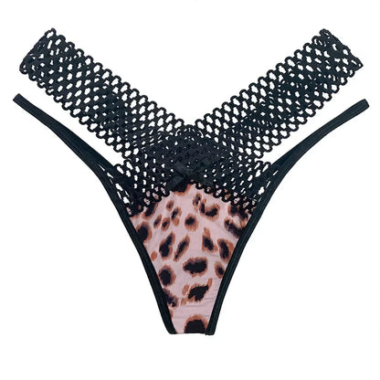 Culotte sexy pour femme, taille basse, ajourée, croisée, lingerie sexy, sous-vêtements confortables, string en soie glacée, tendance