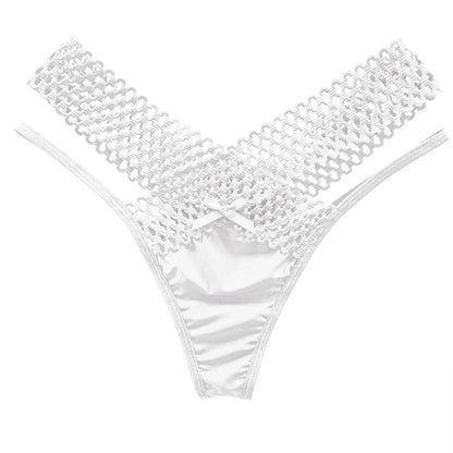 Culotte sexy pour femme, taille basse, ajourée, croisée, lingerie sexy, sous-vêtements confortables, string en soie glacée, tendance