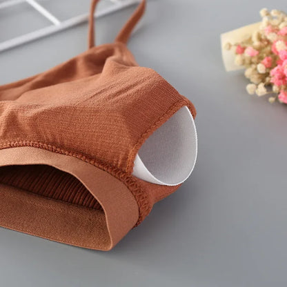 Soutien-gorge sans armatures à fines bretelles pour femme