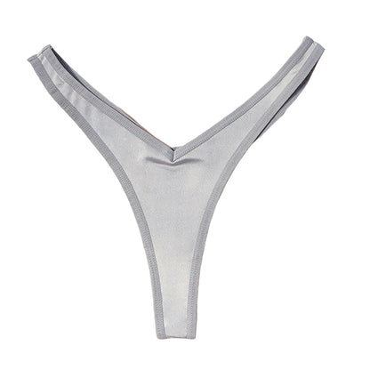 String de sport sexy taille V pour femme, couleur unie, respirant, confortable, entrejambe, taille basse, doux, sous-vêtement bikini