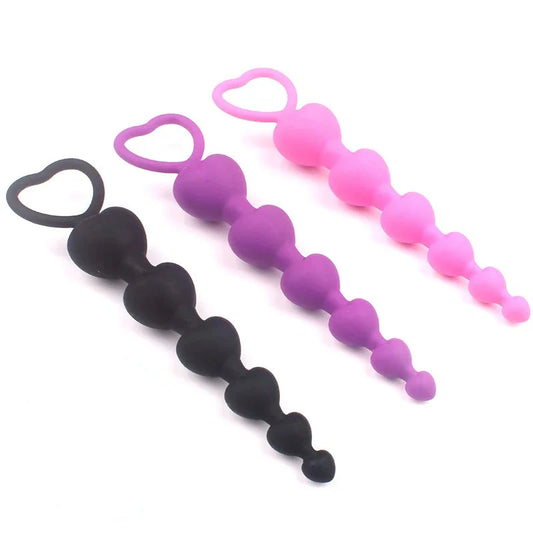 Plug anal souple en forme de cœur, grosses boules en silicone, stimulation du point G, pour adultes, couple, sexy, nouveauté 2022