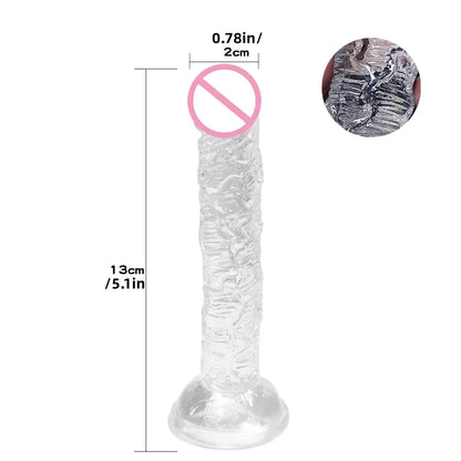 Gode réaliste en silicone – Jouet doux et réaliste avec base à ventouse