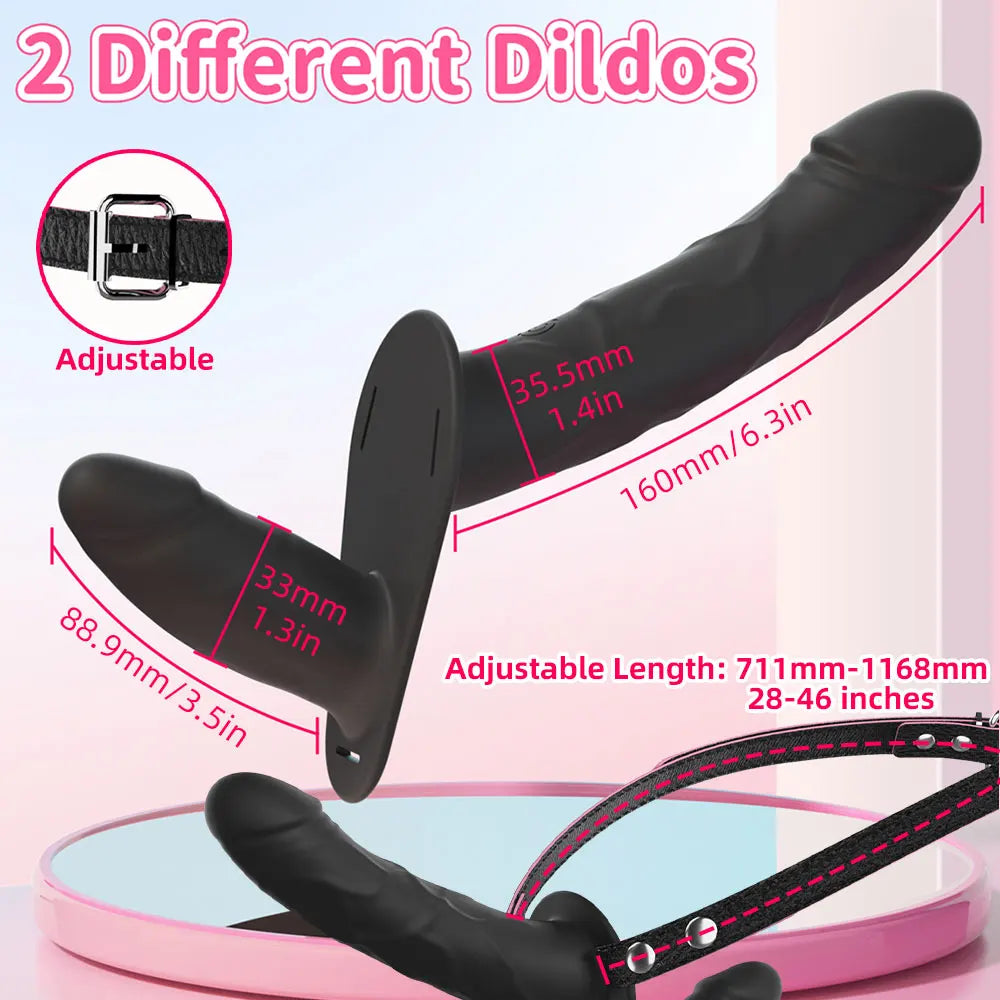Vibromasseur à double tête pour pénis artificiel, ceinture vibrante et portable, pour lesbiennes, jouets sexuels vibrants, gode ceinture pour filles