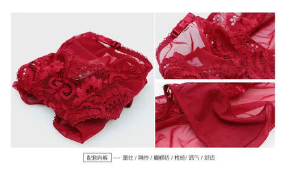 Soutien-gorge demi-bonnet en dentelle française pour femme – Bralette push-up décolletée en V